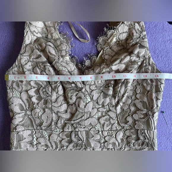 Eliza J Dusty Mauve Eyelash Lace Sheath Dress V-Neck Size 0 - Picture 6 of 9